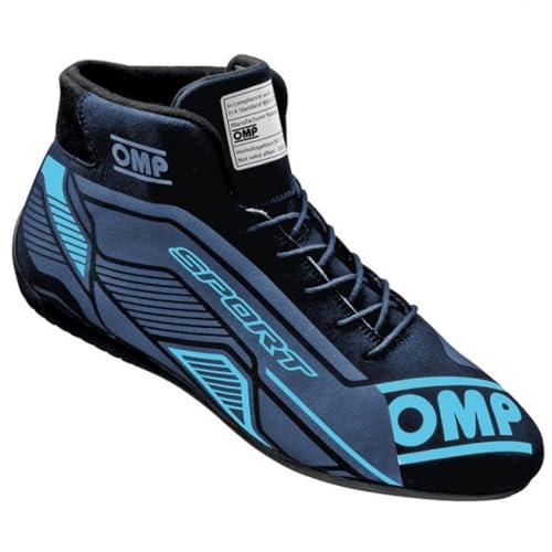 Bottes FIA OMP noir cyan 39 avec semelle haute adhérence adulte - 2