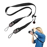 BowieMall Camera Strap, Adjustable Camera Belt, Comfortable Camera Neck Strap with Quick Release Buckle, Camera Shoulder Strap for Travel & Outdoor Photography (Black)