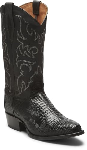 Tony Lama Men's Nacogdoches Teju Lizard Cowboy Boot Medium Toe Black 10.5 D