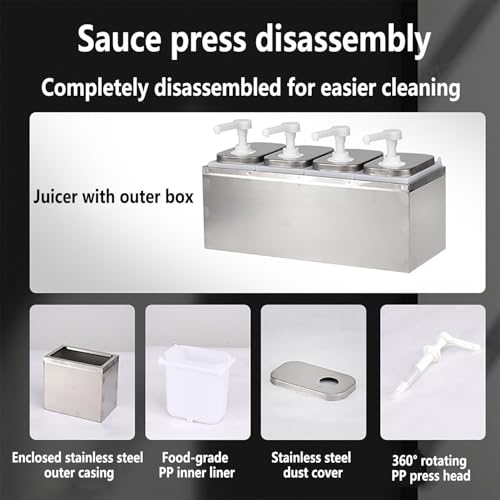 Distributeur de sauce à pompe rotative 360 degré avec mécanisme de pression robuste - 4