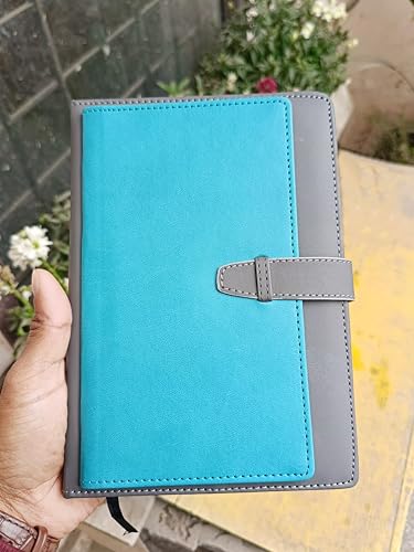 Image of AccuPrints Diary Grey Green Hard Bound A5 or 5.8 * 8.3 inches Notebook Diary with PU Leather Belt Lock Pages 200 for Office (Grey Green)