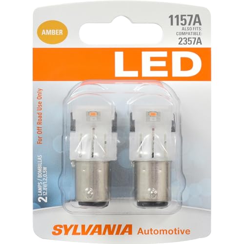 SYLVANIA - 1157 LED Amber Mini Bulb - Bright LED Bulb, Ideal for Park and Turn Lights (Contains 2 Bulbs)