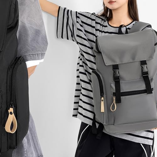 Sac à dos de randonnée imperméable et léger noir avec compartiments multiples