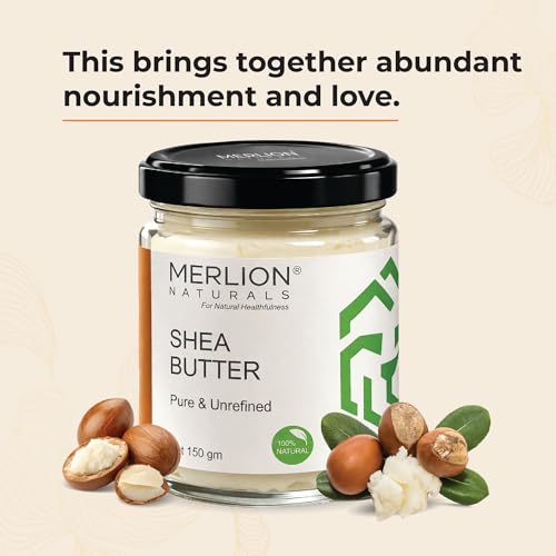 Image of Merlion Naturals Shea Butter 150g | Pure & Unrefined | Raw & Cold Pressed | For Skin & Hair Care | 150g
