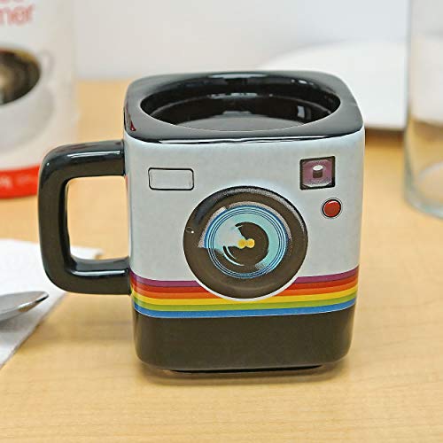 Taza cerámica con diseño cámara 9oz negro miniatura 6