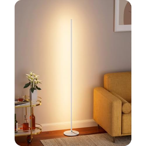 EDISHINE Floor Lamp, Remote Control & Foot Switch Floor Lamps for Living Room, 10%-100% Dimmable Standing Lamp with 7 Color Temperature, 57.5" Tall Corner Floor Lamp for Bedroom, Office, Gol