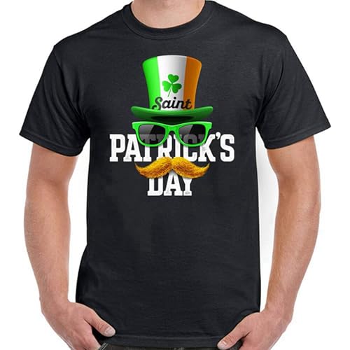 St.Patrick's Day Men T-Shirt Irisch Zylinder Flagge Herren Lustige Irland Paddys Tee Size L