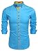 Coofandy Men's Button Down Dress Shirts Casual Slim Fit Shirts, Sky Blue, Medium