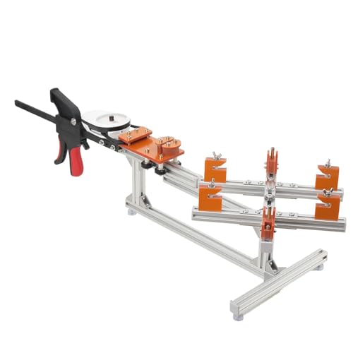 Máquina de encordado de raqueta de bádminton, tensión de 20 a 32 libras, mesa giratoria de 360°, fija de 6 puntos, incluye kits de herramientas para encordar raquetas de tenis o bádminton