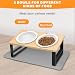 Keramischer Futternapf mit 15° Gekippter Katzenstation, Metallhalter und Silikonunterlage, 350ML Fressnapf und Wassernapf für Katzen und Hunde