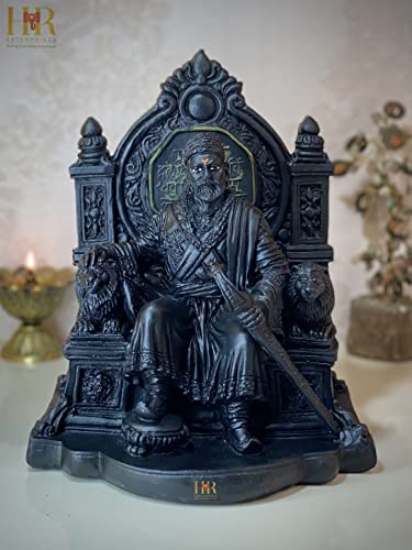 Image of HR Enterprises ( Black 900 SM. Chhatrapati Shivaji Maharaj Statue, Shivaji maharaj Murti for Home Decor, Office Decor, Gifting, Statue for Living Room, showpieces in Home.