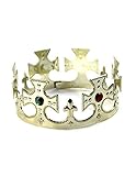 Corona de rey de color dorado, perfecta para completar un disfraz de rey medieval, rey mago,