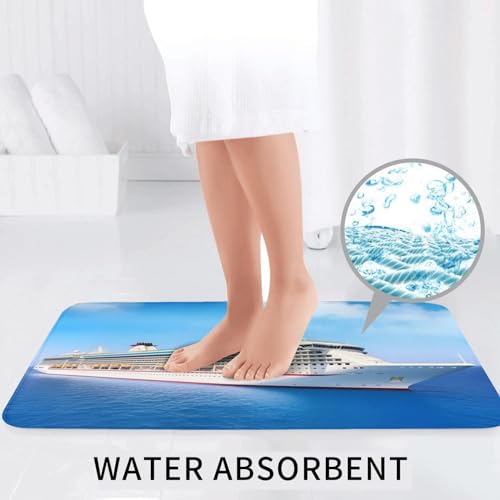 YoupO Kreuzfahrtschiff-Druck Badezimmer Teppiche Sets 3 Stück Saugfähige WC-Deckelbezug Rutschfeste U-förmige Konturmatte Für Toilette Badezimmer – Bild 7