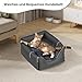 EUGAD Hundehöhle Kleine Hunde, 2-in-1 Hundehütte Indoor, Faltbar Warm Hundehütten,Hundekörbchen mit Dach, Hundehaus für Draußen Winterfest Wetterfester für Streuner Haustiere zuhause 45x40x45cm