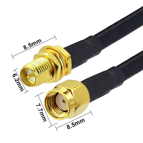 YILIANDUO RP SMA WiFi Antenna Extension Cable RP-SMA Male to Female Bulkhead Mount RG58 Coaxial Cable 1M for Wireless Network Card WiFi Adapter WiFi Router IP Camera - Image 2