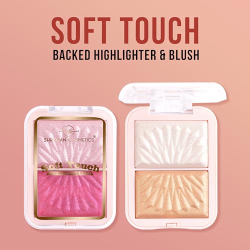 Image of Shryoan Soft Touch Baked Highlighter & Blush Palette | Highly Pigmented & Long Lasting | Shimmery Finish Baked Highlighter & Blush Palette | Brightening | 10 Gram (Shade - 02)