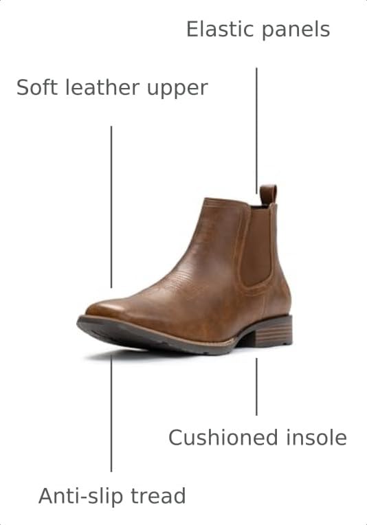Image of IUV Cowboy Boots For Men Ankle Boots Western Boot Casual Dress Slip On Chelsea Men