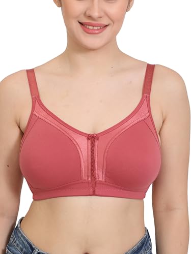 Image of GLAMORAS Women Cotton Spandex Non Padded & Non Wired Minimizer Everyday Bra| Structured for Bounce Control with Full Coverage & Broad Side Wings Prevents Side Spillage