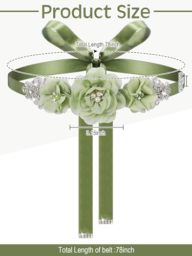 Wedding Bridal Belt Sash with Flower Rhinestone Pearl for Bride Bridesmaid Maternity Flower Dress2
