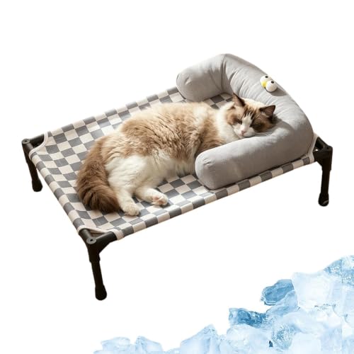 Cama elevada para perros y gatos catre desmontable gris 2