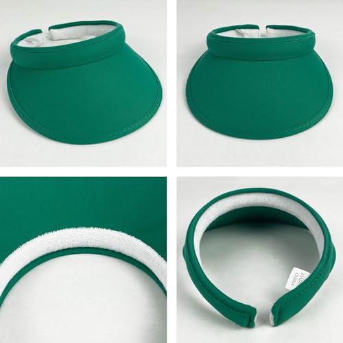 Image of 2 Pack Sun Visor Hats Women Men Clip On Wide Brim Visors Hat Outdoor Sports Golf Beach Travel Tennis Caps