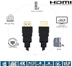 HDMI to HDMI High Speed 2.0 Cable, 4K, UHD, FHD, 3D, Ethernet, Audio Return(ARC) HDMI Cord
