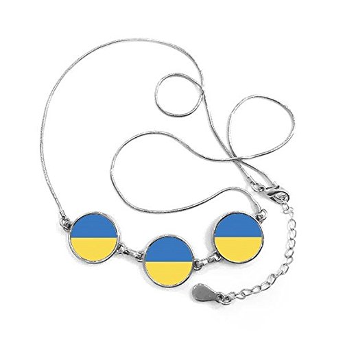 Collier Ukraine cadeau idéal pendentif rond drapeau pays Europe