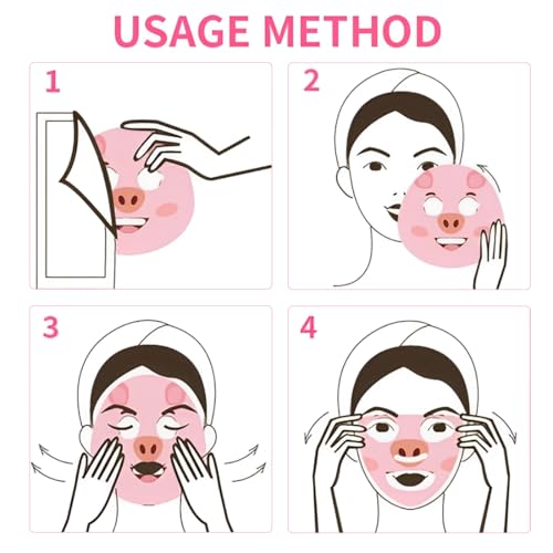 JAWUZ 7 Piezas Mascarilla Hidratante Facial,Mascarillas Faciales Para Niñas,Face Mask Viene Con Lindos Estampados De Animales,Mascarilla Facial Coreana Apto Para Todo Tipo De Piel - imagen 6