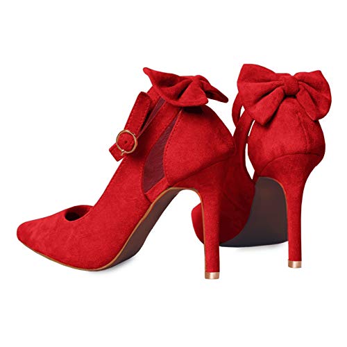 Image of Fashare Womens High Heels Bow Tie Back Sexy Stiletto Ankle Strap Wedding Dress Pumps Shoes