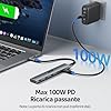 Acer USB C Hub 10Gbps con Type-C PD 100W, splitter USB-C ultra sottile in alluminio 5-in-1 con 4 porte USB 3.2, per iPhone serie 15/16, MacBook iPad Pro/Air, iMac, Galaxy S24/23【Nessuna Uscita Video】