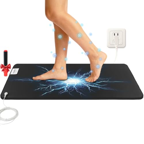 Grounding Mat,Relieve Inflammation and Pain, Promote Blood Circulation, Reduce Stress, Suitable for Various Occasions Such As Offices and Homes. 15 ft Grounding Wire and Conductive Test Pen(13"x29")