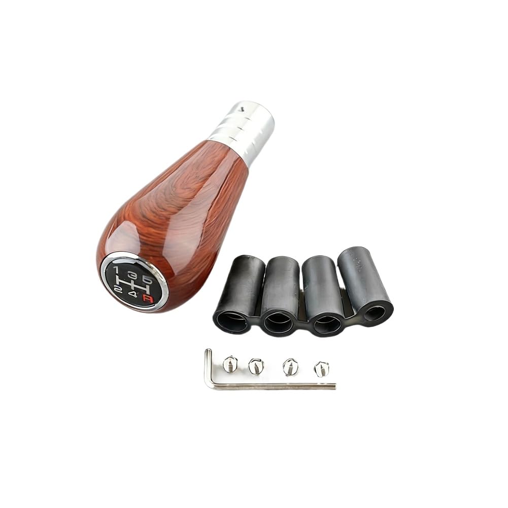 Zatbshwhy Ships From: China Mainland; Style B Manual Shift Knob 5-Speed Wood-Grain With Adapter Compatible With Car(Ships From: China Mainland; Style B)
