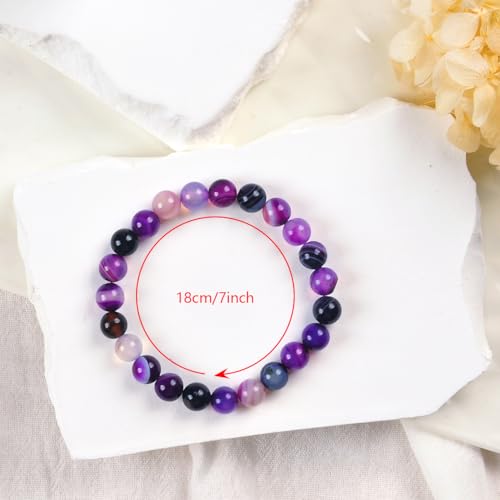 SWETHT Anxiety Bracelet for Women,Natural Stone Crystal Healing Bracelets for Women Birthday Gifts,Anti Anxiety Bracelet Inspirational Gifts With Charm And Message Card For Women - Image 5