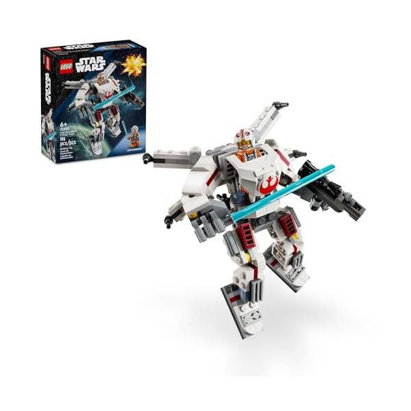 LEGO Star Wars Luke Skywalker X-Wing Mech, Buildable Star Wars Action Figure with Luke Skywalker Toy, Collectible Building Set for Kids, Creative Star Wars Gift for Boys and Girls Ages 6 and Up, 75390