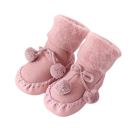 VEKDONE Baby Boy Girls Cable Knit Slipper Socks with Non-Skid Gripper Soles