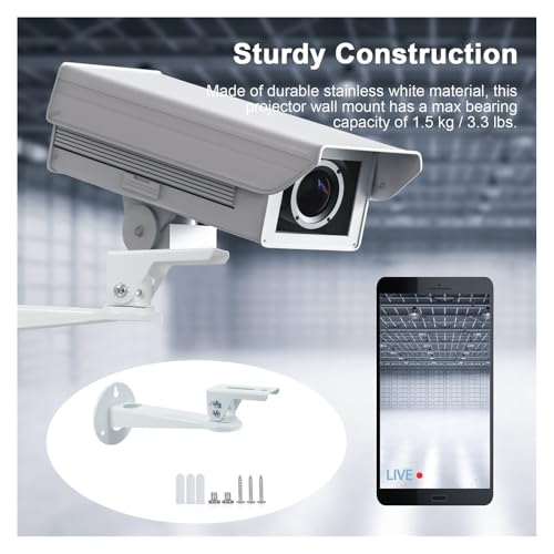 Soporte para miniproyector ajustable con colgador de pared y carga de 3 LB 4