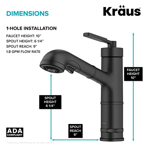 Kraus Allyn Matte Black Pull-Out Kitchen Faucet #TOP5