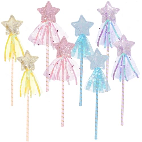 Dqwtb 8pcs Glitter Star Magic Wands for Celebration Decorations Adult Parties Performance Props Event Supplies
