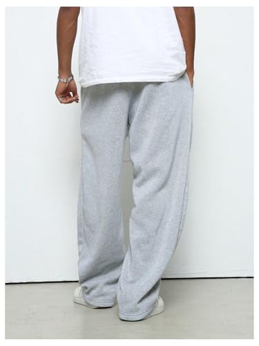 OYOANGLE Men's Loose Fit Sweatpants Elastic Drawstring Waist Baggy Wide Leg Pants Workout Trousers3