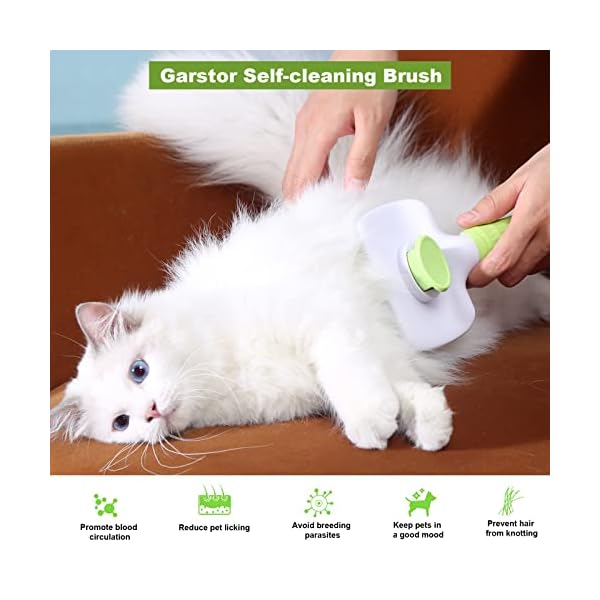Garstor Cat Dog Brush for Shedding,Dog Self-Cleaning Slicker Brush, Pet Grooming Brush Comb, Cat Brushes for Long or Short Haired Cats to Remove Loose Undercoat,Mats and Tangled Hair Garstor Cat Dog Brush for Shedding,Dog Self-Cleaning Slicker Brush, Pet Grooming Brush Comb, Cat Brushes for Long or Short Haired Cats to Remove Loose Undercoat,Mats and Tangled Hair