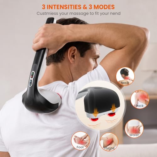 Image of Snailax Cordless Handheld Back Massager with Heat, Percussion, Rechargeable