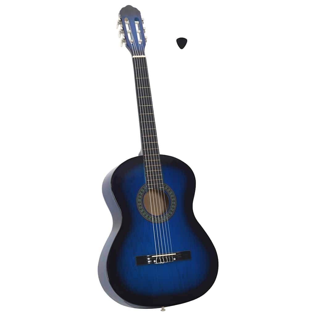 vidaXL Lindenholz Klassikgitarre für Anfänger Klassisch Gitarre Konzertgitarre Saiteninstrument Musikinstrument Akustikgitarre Blau 4/4 39"