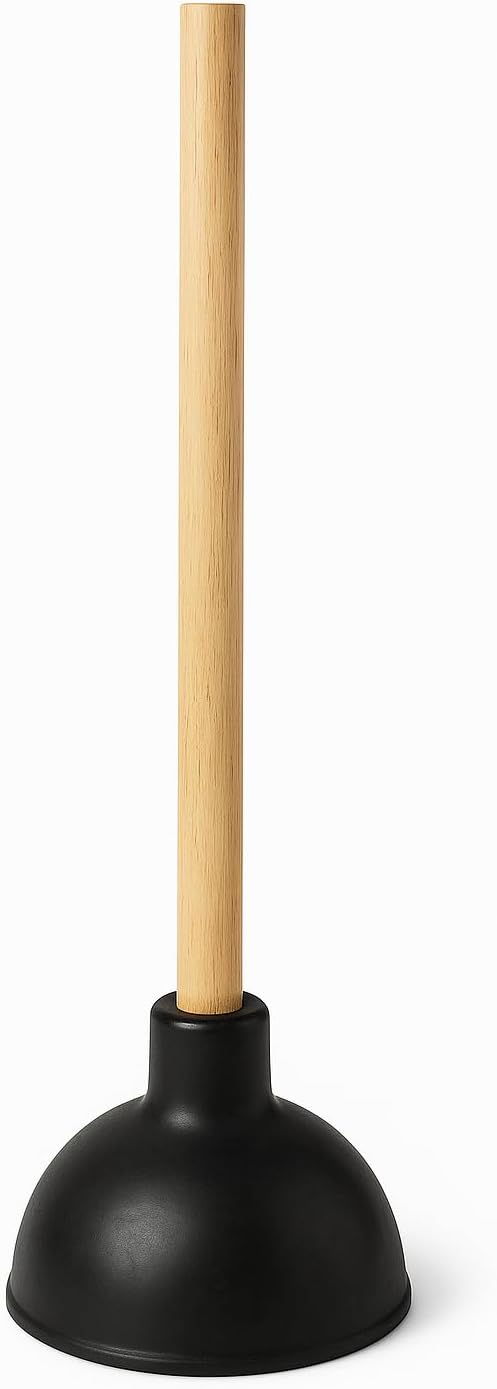 SOFINNI Heavy Duty Toilet Plunger with Flange - Unclogs Toilets, Sinks, Showers & Drains - Powerful Rubber Suction Cup