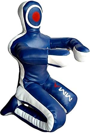 Bestzo MMA Martial Arts Brazilian Grappling Dummy -Sitting Position Blue Synthetic Leather-70 inches