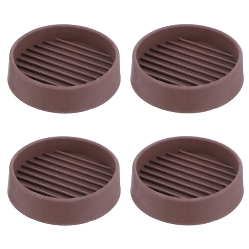 2x2" Furniture Caster Cups Round Rubber Furniture Pads, Non Slip Gripper Furniture Feet Anti Skid Furniture Coasters Bed Stopper Floor Legs Protectors Table Chair Stoppers(Brown)