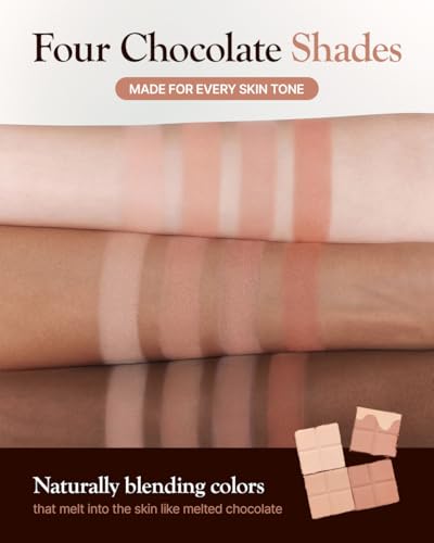 Image of Dasique Blending Mood Cheek #20 Melted Choco | 4 Blendable Shades | Pressed Powder Blush Palette for Cheeks | Silky & Soft Blur Finish | Lightweight Blush for Cheeks | Korean Makeup | Vegan