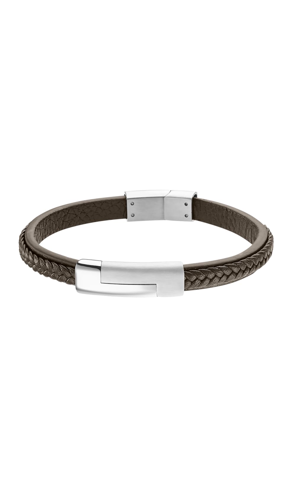 LOTUS STYLE Pulsera Hombre Cuero Brazalete de Diseño Sofisticado, Resistente y Confortable - Pulseras Hombre - Marrón 190.00 mm LS1965-2/3 - Regalo de Cumpleaños, Día del Padre