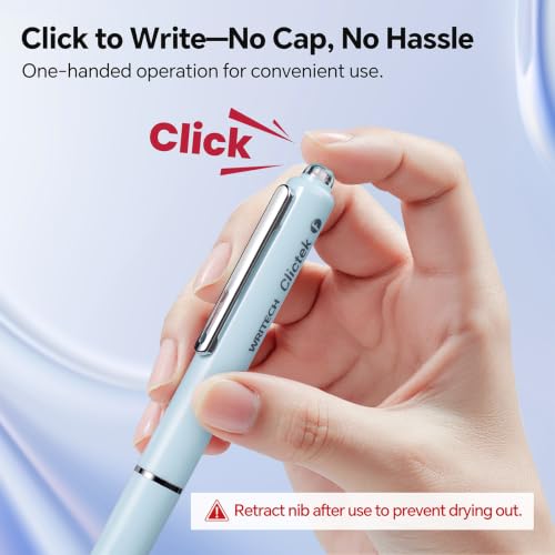 Image of WRITECH Clictek Fountain Pen Fine: Retractable Black Ink with 10 Cartridges