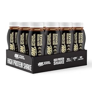 ON High Protein Shake Bottles, Ready To Drink Healthy Snacks, No added sugars, low fat, Post Workout Snack for Men and Women, Chocolate Flavour, 12x500ml, Packaging may vary