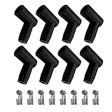 HQRNYP 8PCS Spark Plug Boot Terminal Kit, Automotive Replacement Ignition Coil On Plug Boots, 90 Degree HEl Distributor and Coil Boot lgnition Wire, Car Accessories for 6mm 7mm 8mm 9mm 10mm Wires